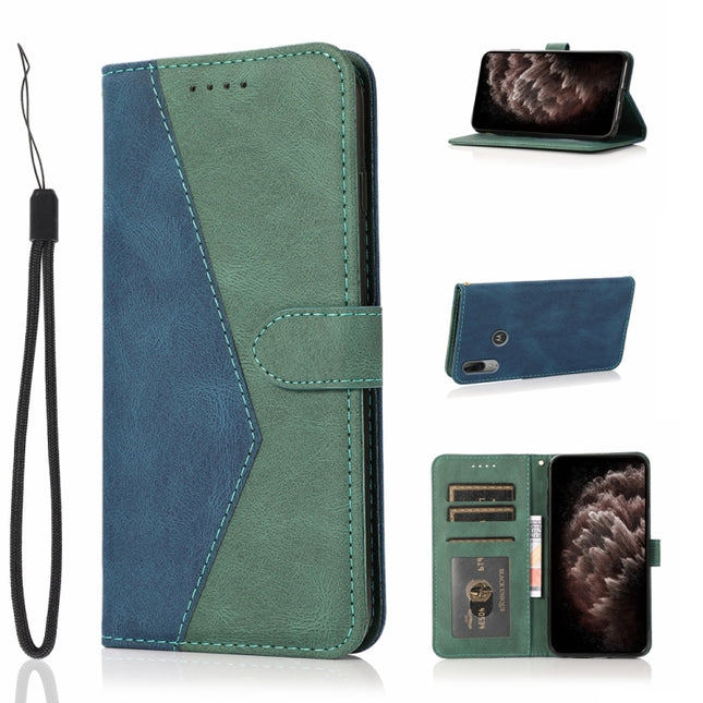 Dual-color Stitching Leather Phone Case, For Motorola Moto E6 Plus, For Motorola Moto E6s 2020, For Motorola Moto E7, For Motorola Moto G8, For Motorola Moto G8 Play / One Macro