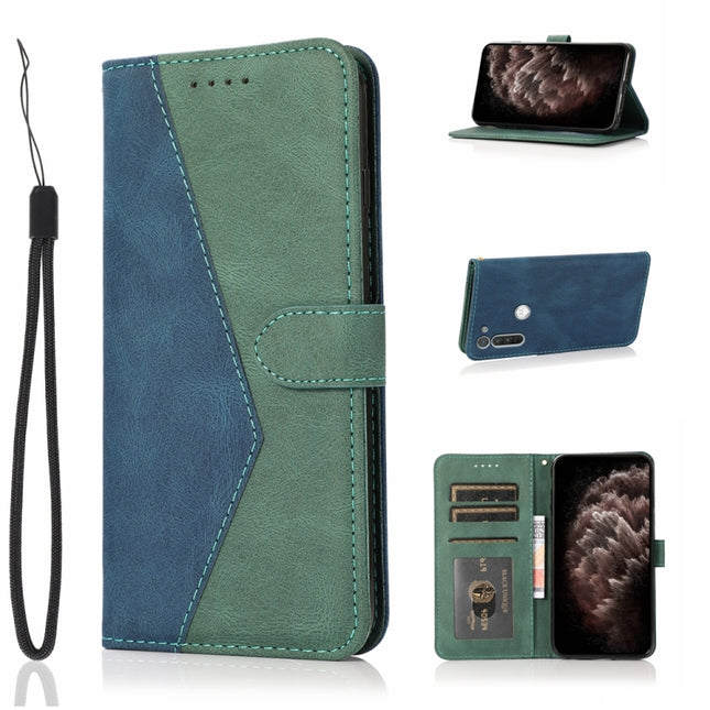 Dual-color Stitching Leather Phone Case, For Motorola Moto G8 Power EU, For Motorola Moto G8 Power US, For Motorola Moto G8 Power Lite, For Motorola Moto G9 / G9 Play / E7 Plus