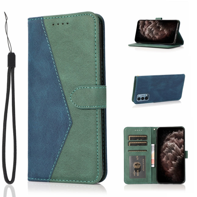 Dual-color Stitching Leather Phone Case, For OnePlus Nord N200 5G, For OPPO A5 2020 / A9 2020, For OPPO A52 / A92, For OPPO A53 5G / A72 5G / A73 5G