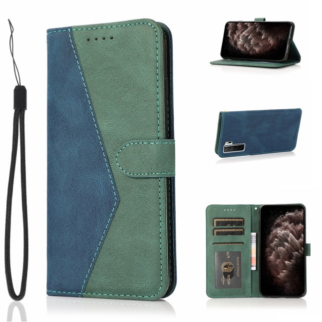 Dual-color Stitching Leather Phone Case, For Huawei P40 lite 5G, For Huawei P50, For Huawei P50 Pro, For Huawei Y5 2019