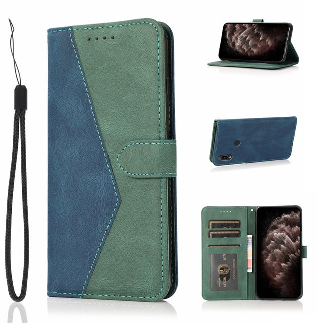 Dual-color Stitching Leather Phone Case, For Huawei Y6 2019, For Honor 10i / Honor 20 lite