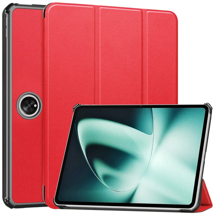 Custer Pure Color 3-Fold Holder Smart Leather Tablet Case, For Blackview Oscal Pad 10, For OnePlus Pad