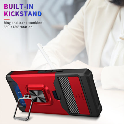 Camera Shield Card Slot Phone Case with Ring Holder, For Google Pixel 7a