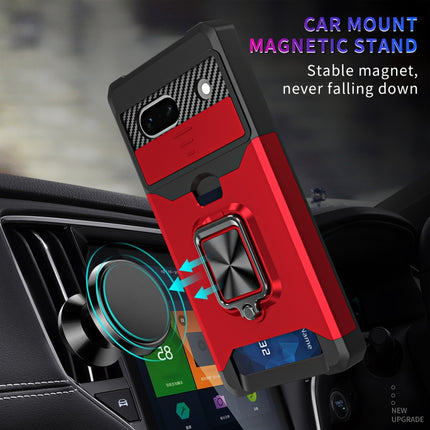 Camera Shield Card Slot Phone Case with Ring Holder, For Motorola Moto G Play 2023, For Google Pixel 7a, For Xiaomi Redmi Note 12 5G / Poco X5, For Xiaomi Redmi Note 12 Pro 5G