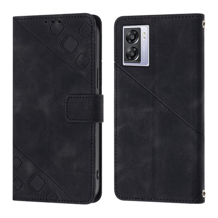 Skin-feel Embossed Leather Phone Case, For OPPO A57 5G 2022 / Realme V23 / Narzo 50 5G / A77 5G / K10 5G Global / A57 4G / V23i, For OPPO A57E 5G, For OPPO A58 5G, For OPPO A96 4G / A36 / A76 / Realme 9i