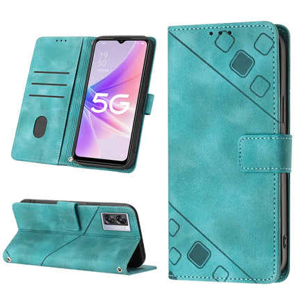 Skin-feel Embossed Leather Phone Case, For OPPO A57 5G 2022 / Realme V23 / Narzo 50 5G / A77 5G / K10 5G Global / A57 4G / V23i, For OPPO A57E 5G, For OPPO A58 5G, For OPPO A96 4G / A36 / A76 / Realme 9i
