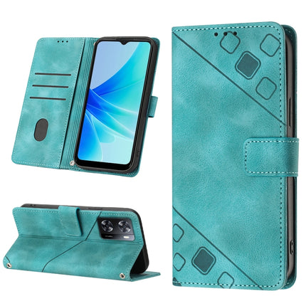 Skin-feel Embossed Leather Phone Case, For OPPO A57 5G 2022 / Realme V23 / Narzo 50 5G / A77 5G / K10 5G Global / A57 4G / V23i, For OPPO A57E 5G, For OPPO A58 5G, For OPPO A96 4G / A36 / A76 / Realme 9i