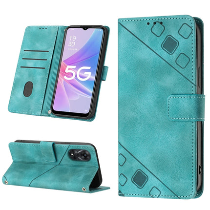 Skin-feel Embossed Leather Phone Case, For OPPO A57 5G 2022 / Realme V23 / Narzo 50 5G / A77 5G / K10 5G Global / A57 4G / V23i, For OPPO A57E 5G, For OPPO A58 5G, For OPPO A96 4G / A36 / A76 / Realme 9i