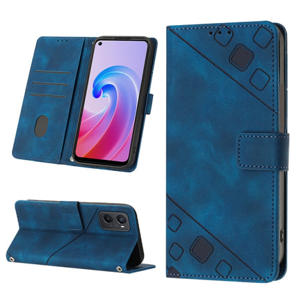 Skin-feel Embossed Leather Phone Case, For OPPO A57 5G 2022 / Realme V23 / Narzo 50 5G / A77 5G / K10 5G Global / A57 4G / V23i, For OPPO A57E 5G, For OPPO A58 5G, For OPPO A96 4G / A36 / A76 / Realme 9i