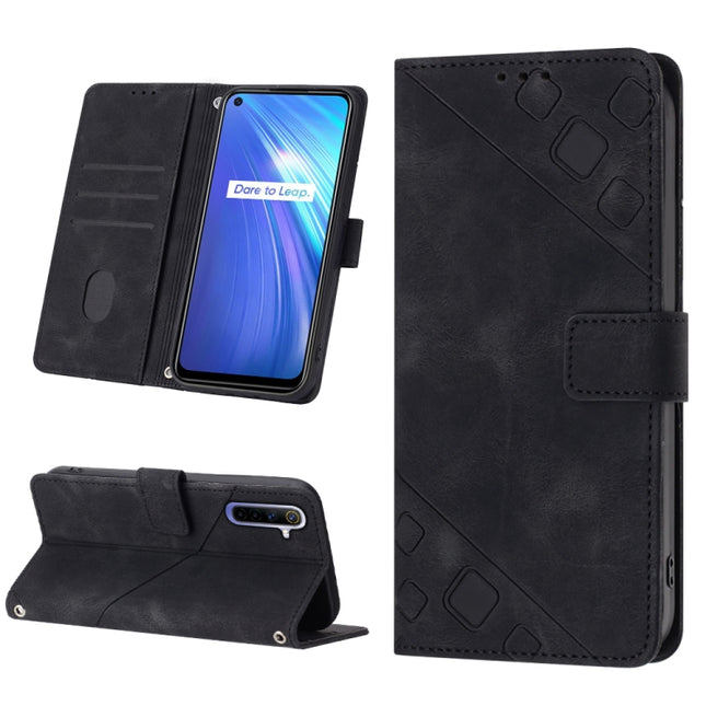 Skin-feel Embossed Leather Phone Case, For Realme 6, For Realme 6 Pro, For OPPO Reno5 A, For OPPO Reno9 Pro+