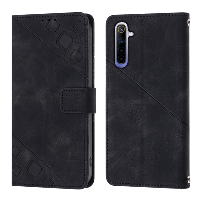 Skin-feel Embossed Leather Phone Case, For Realme 6, For Realme 6 Pro, For OPPO Reno5 A, For OPPO Reno9 Pro+