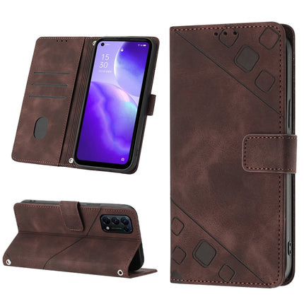 Skin-feel Embossed Leather Phone Case, For Realme 6, For Realme 6 Pro, For OPPO Reno5 A, For OPPO Reno9 Pro+