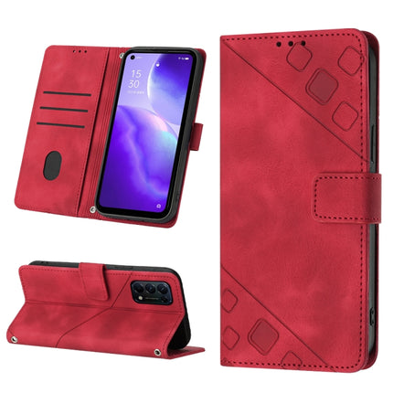 Skin-feel Embossed Leather Phone Case, For Realme 6, For Realme 6 Pro, For OPPO Reno5 A, For OPPO Reno9 Pro+