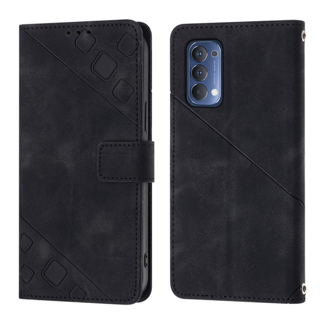 Skin-feel Embossed Leather Phone Case, For OPPO Reno4, For OPPO Reno5 4G / Reno5 5G, For OPPO Reno6 4G, For OPPO Reno8 T 5G/A1 Pro 5G Global