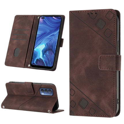 Skin-feel Embossed Leather Phone Case, For OPPO Reno4, For OPPO Reno5 4G / Reno5 5G, For OPPO Reno6 4G, For OPPO Reno8 T 5G/A1 Pro 5G Global