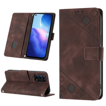 Skin-feel Embossed Leather Phone Case, For OPPO Reno4, For OPPO Reno5 4G / Reno5 5G, For OPPO Reno6 4G, For OPPO Reno8 T 5G/A1 Pro 5G Global