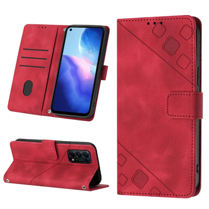 Skin-feel Embossed Leather Phone Case, For OPPO Reno4, For OPPO Reno5 4G / Reno5 5G, For OPPO Reno6 4G, For OPPO Reno8 T 5G/A1 Pro 5G Global