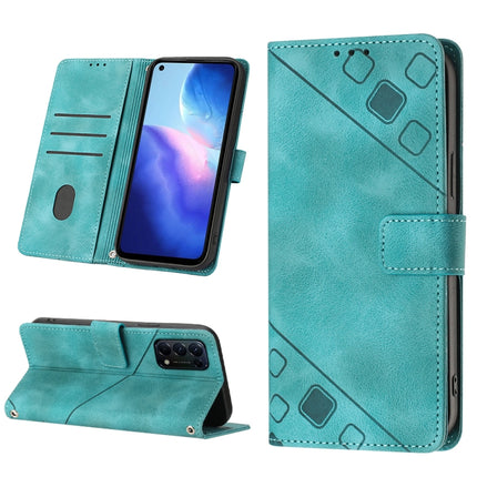 Skin-feel Embossed Leather Phone Case, For OPPO Reno4, For OPPO Reno5 4G / Reno5 5G, For OPPO Reno6 4G, For OPPO Reno8 T 5G/A1 Pro 5G Global