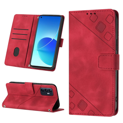 Skin-feel Embossed Leather Phone Case, For OPPO Reno4, For OPPO Reno5 4G / Reno5 5G, For OPPO Reno6 4G, For OPPO Reno8 T 5G/A1 Pro 5G Global