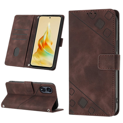 Skin-feel Embossed Leather Phone Case, For OPPO Reno4, For OPPO Reno5 4G / Reno5 5G, For OPPO Reno6 4G, For OPPO Reno8 T 5G/A1 Pro 5G Global