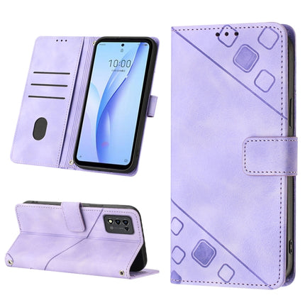 Skin-feel Embossed Leather Phone Case, For ZTE Libero 5G III