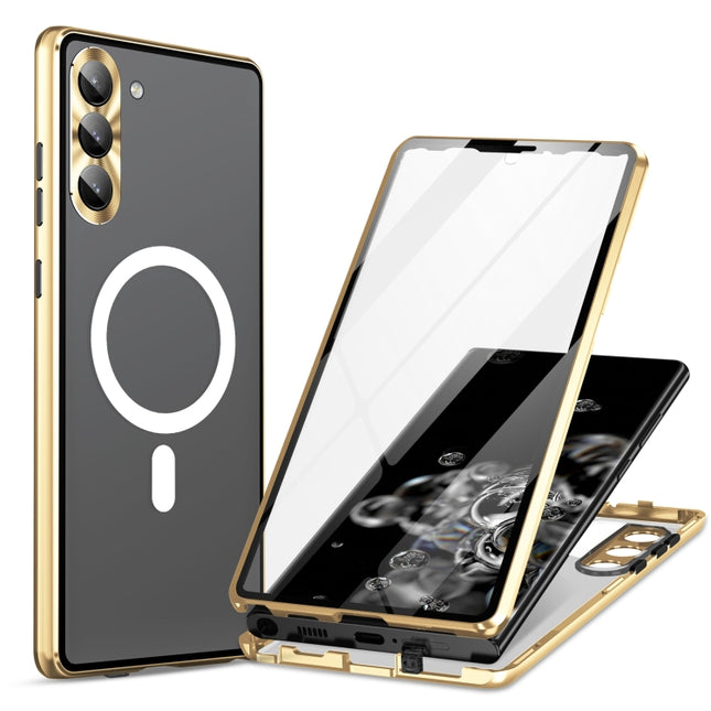 HD Full Cover Magsafe Magnetic Metal Tempered Glass Phone Case, For Samsung Galaxy S23+ 5G, For Samsung Galaxy S23 5G, For Samsung Galaxy S22+ 5G, For Samsung Galaxy S22 5G, For Samsung Galaxy S21 5G