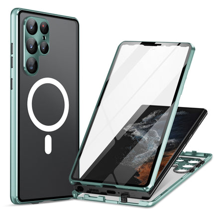 HD Full Cover Magsafe Magnetic Metal Tempered Glass Phone Case, For Samsung Galaxy S26 Ultra 5G, For Samsung Galaxy S25 Ultra 5G, For Samsung Galaxy S24 Ultra 5G, For Samsung Galaxy S24+ 5G, For Samsung Galaxy S23 Ultra 5G