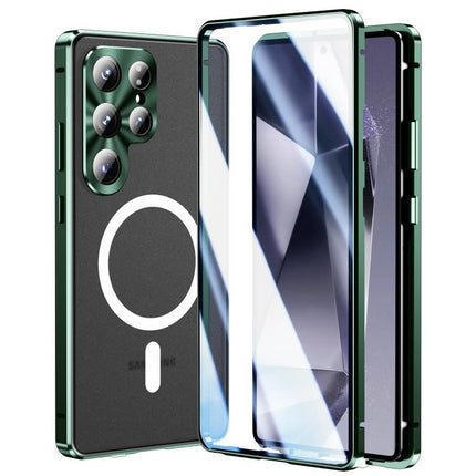 HD Full Cover Magsafe Magnetic Metal Tempered Glass Phone Case, For Samsung Galaxy S26 Ultra 5G, For Samsung Galaxy S25 Ultra 5G, For Samsung Galaxy S24 Ultra 5G, For Samsung Galaxy S24+ 5G, For Samsung Galaxy S23 Ultra 5G