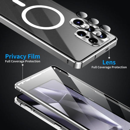 HD Full Cover Magsafe Magnetic Metal Tempered Glass Phone Case, For Samsung Galaxy S26 Ultra 5G, For Samsung Galaxy S25 Ultra 5G, For Samsung Galaxy S24 Ultra 5G, For Samsung Galaxy S24+ 5G, For Samsung Galaxy S23 Ultra 5G