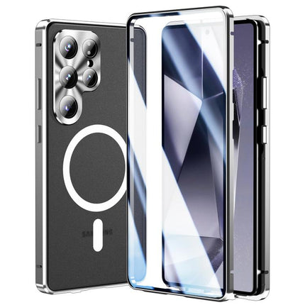HD Full Cover Magsafe Magnetic Metal Tempered Glass Phone Case, For Samsung Galaxy S26 Ultra 5G, For Samsung Galaxy S25 Ultra 5G, For Samsung Galaxy S24 Ultra 5G, For Samsung Galaxy S24+ 5G, For Samsung Galaxy S23 Ultra 5G