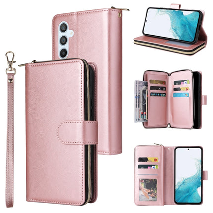 9 Card Slots Zipper Wallet Bag Leather Phone Case, For Samsung Galaxy A34, For Samsung Galaxy A54, For Xiaomi Redmi Note 12 5G Global / Poco X5, For Xiaomi Redmi Note 12 Pro 5G Speed / Note 12 Pro 5G Global / Poco X5 Pro