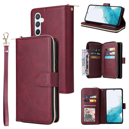 9 Card Slots Zipper Wallet Bag Leather Phone Case, For Samsung Galaxy A34, For Samsung Galaxy A54, For Xiaomi Redmi Note 12 5G Global / Poco X5, For Xiaomi Redmi Note 12 Pro 5G Speed / Note 12 Pro 5G Global / Poco X5 Pro