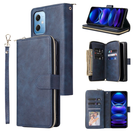 9 Card Slots Zipper Wallet Bag Leather Phone Case, For Samsung Galaxy A34, For Samsung Galaxy A54, For Xiaomi Redmi Note 12 5G Global / Poco X5, For Xiaomi Redmi Note 12 Pro 5G Speed / Note 12 Pro 5G Global / Poco X5 Pro
