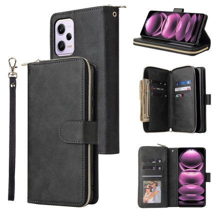 9 Card Slots Zipper Wallet Bag Leather Phone Case, For Samsung Galaxy A34, For Samsung Galaxy A54, For Xiaomi Redmi Note 12 5G Global / Poco X5, For Xiaomi Redmi Note 12 Pro 5G Speed / Note 12 Pro 5G Global / Poco X5 Pro