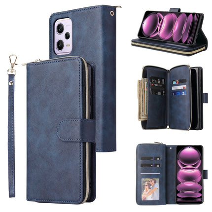 9 Card Slots Zipper Wallet Bag Leather Phone Case, For Samsung Galaxy A34, For Samsung Galaxy A54, For Xiaomi Redmi Note 12 5G Global / Poco X5, For Xiaomi Redmi Note 12 Pro 5G Speed / Note 12 Pro 5G Global / Poco X5 Pro