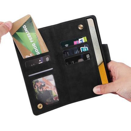 Rivet Buckle 9 Cards Three Fold Leather Phone Case, For Samsung Galaxy A34, For Samsung Galaxy A54, For Xiaomi Redmi Note 12 5G Global / Poco X5, For Xiaomi Redmi Note 12 Pro 5G Speed / Note 12 Pro 5G Global / Poco X5 Pro
