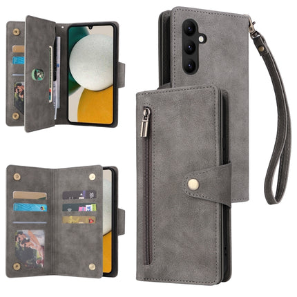 Rivet Buckle 9 Cards Three Fold Leather Phone Case, For Samsung Galaxy A34, For Samsung Galaxy A54, For Xiaomi Redmi Note 12 5G Global / Poco X5, For Xiaomi Redmi Note 12 Pro 5G Speed / Note 12 Pro 5G Global / Poco X5 Pro