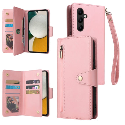 Rivet Buckle 9 Cards Three Fold Leather Phone Case, For Samsung Galaxy A34, For Samsung Galaxy A54, For Xiaomi Redmi Note 12 5G Global / Poco X5, For Xiaomi Redmi Note 12 Pro 5G Speed / Note 12 Pro 5G Global / Poco X5 Pro