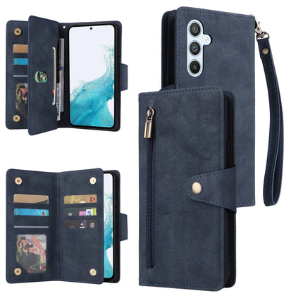 Rivet Buckle 9 Cards Three Fold Leather Phone Case, For Samsung Galaxy A34, For Samsung Galaxy A54, For Xiaomi Redmi Note 12 5G Global / Poco X5, For Xiaomi Redmi Note 12 Pro 5G Speed / Note 12 Pro 5G Global / Poco X5 Pro