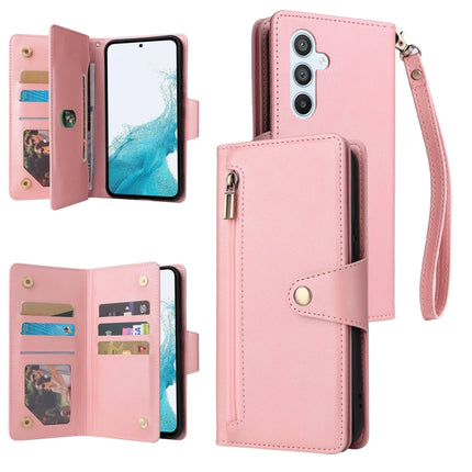 Rivet Buckle 9 Cards Three Fold Leather Phone Case, For Samsung Galaxy A34, For Samsung Galaxy A54, For Xiaomi Redmi Note 12 5G Global / Poco X5, For Xiaomi Redmi Note 12 Pro 5G Speed / Note 12 Pro 5G Global / Poco X5 Pro
