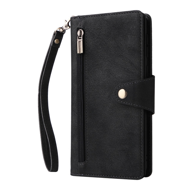 Rivet Buckle 9 Cards Three Fold Leather Phone Case, For Xiaomi Redmi Note 12 Explorer / Note 12 Pro+ Global