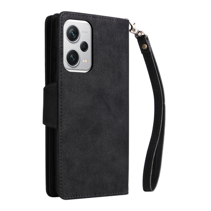 Rivet Buckle 9 Cards Three Fold Leather Phone Case, For Xiaomi Redmi Note 12 Explorer / Note 12 Pro+ Global