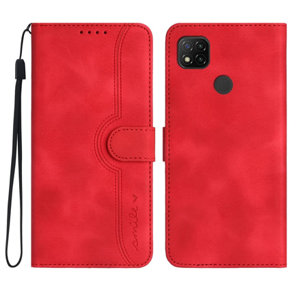 Heart Pattern Skin Feel Leather Phone Case, For Xiaomi Redmi 9/9 Prime/Poco M2, For Xiaomi Redmi 9A/9AT/9i, For Xiaomi Redmi 9C/9C NFC/Poco C3, For Xiaomi Redmi 10A 4G