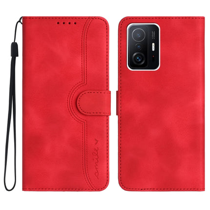 Heart Pattern Skin Feel Leather Phone Case, For Xiaomi Redmi Note 12 5G, For Xiaomi Redmi Note 12 Pro 5G, For Xiaomi Redmi Note 12 Pro+ 5G, For Xiaomi 11T/11T Pro