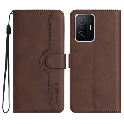 Heart Pattern Skin Feel Leather Phone Case, For Xiaomi Redmi Note 12 5G, For Xiaomi Redmi Note 12 Pro 5G, For Xiaomi Redmi Note 12 Pro+ 5G, For Xiaomi 11T/11T Pro
