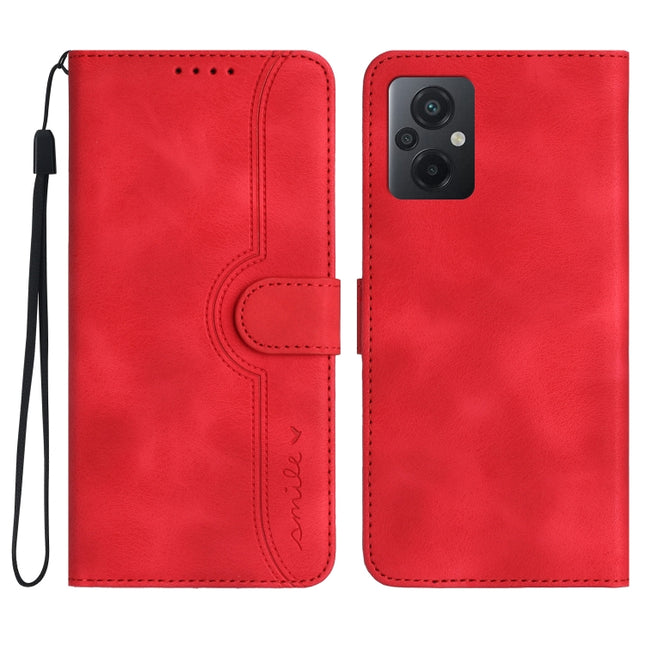 Heart Pattern Skin Feel Leather Phone Case, For Xiaomi Poco M5