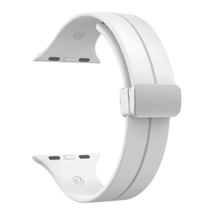 Magnetic Fold Clasp Silicone Watch Band, For Apple Watch Series 8&7 45mm