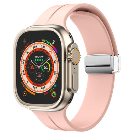 Magnetic Fold Clasp Silicone Watch Band, For Apple Watch Series 8&7 45mm