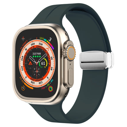 Magnetic Fold Clasp Silicone Watch Band, For Apple Watch Series 8&7 45mm
