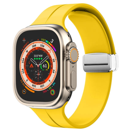 Magnetic Fold Clasp Silicone Watch Band, For Apple Watch Series 8&7 45mm